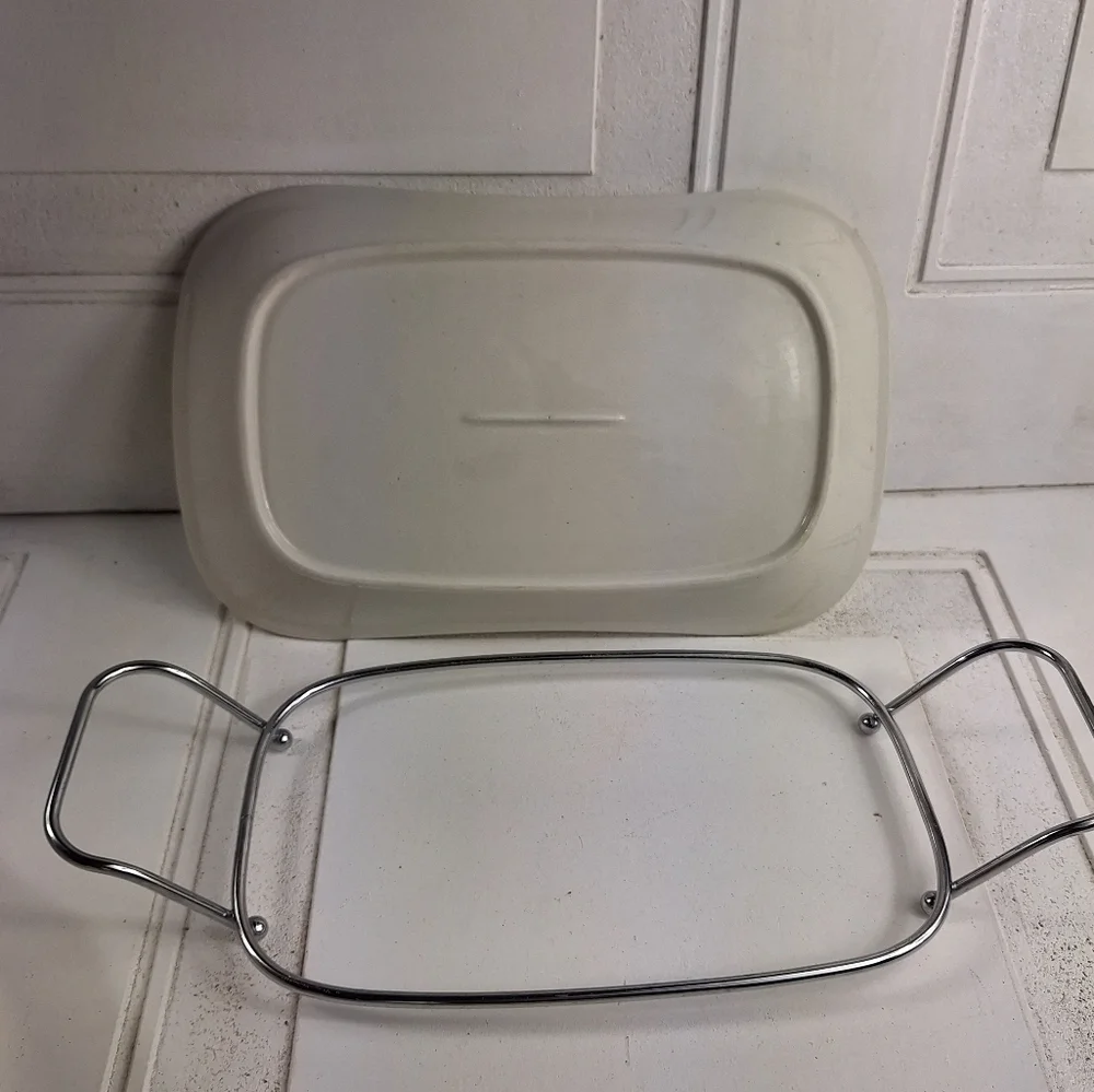 Cream Porcelain Serving Dish Give Us This Day Our Daily Bread - Picture 4 of 6